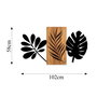 Wallity Leaves 3 Escultura de Pared de Madera y Metal en Nogal y Negro